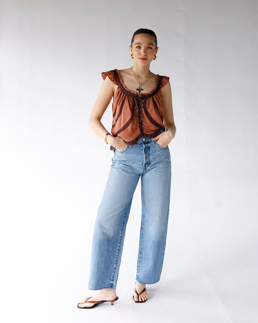 light blue wide leg jeans women's high rise jeans light blue wash pistola tate crop high rise bowed wide leg jean ablaze