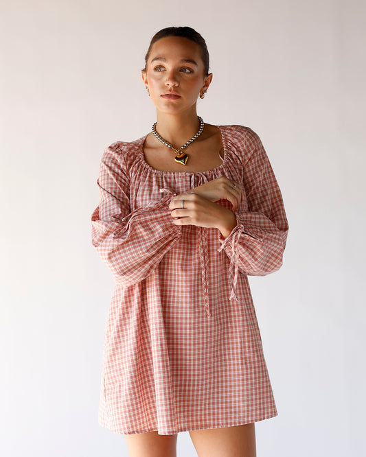 perfect fall dress checkered pink casual dress for everyday mini dress concert dress