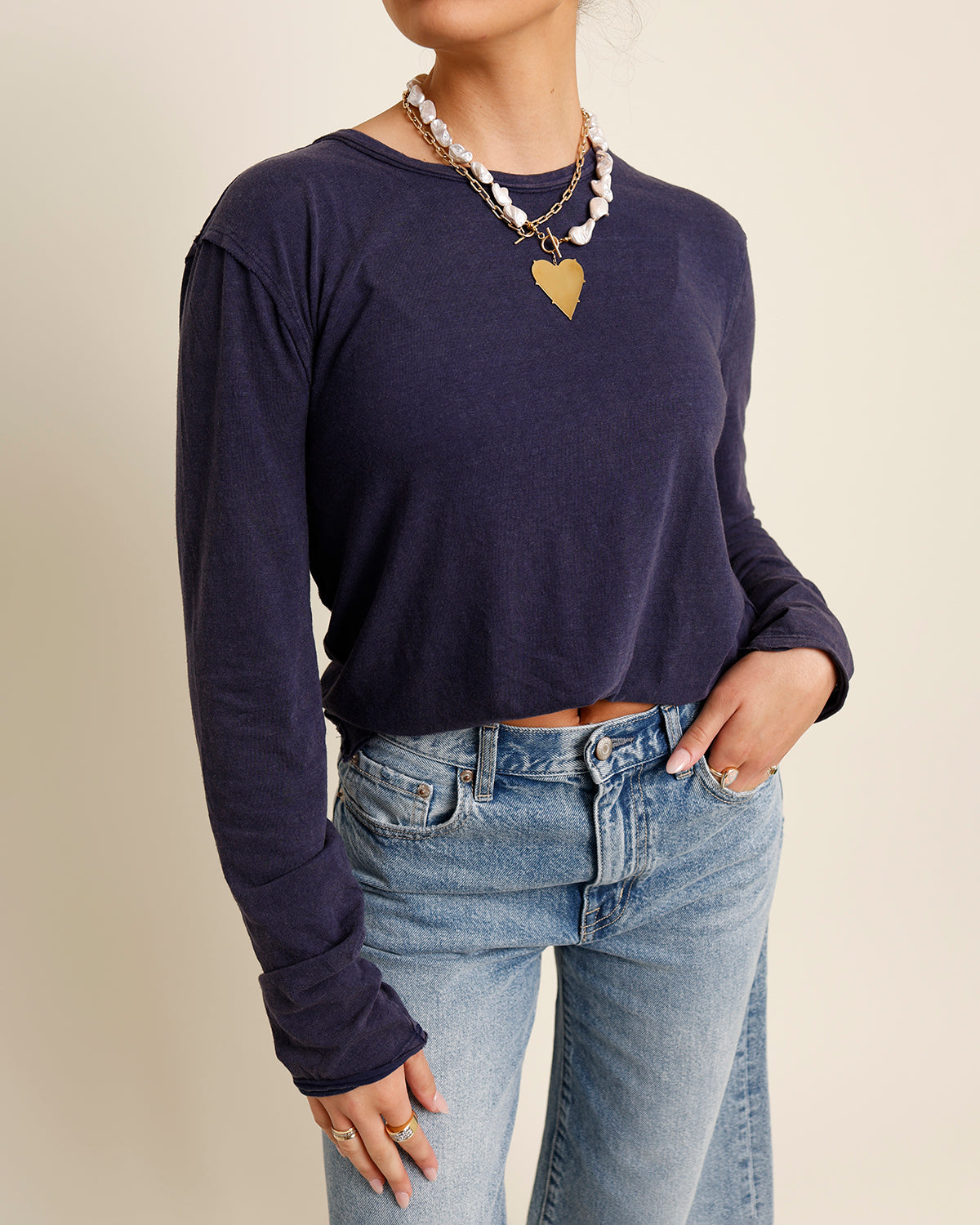 FREE PEOPLE NOVA TEE X PEACOAT