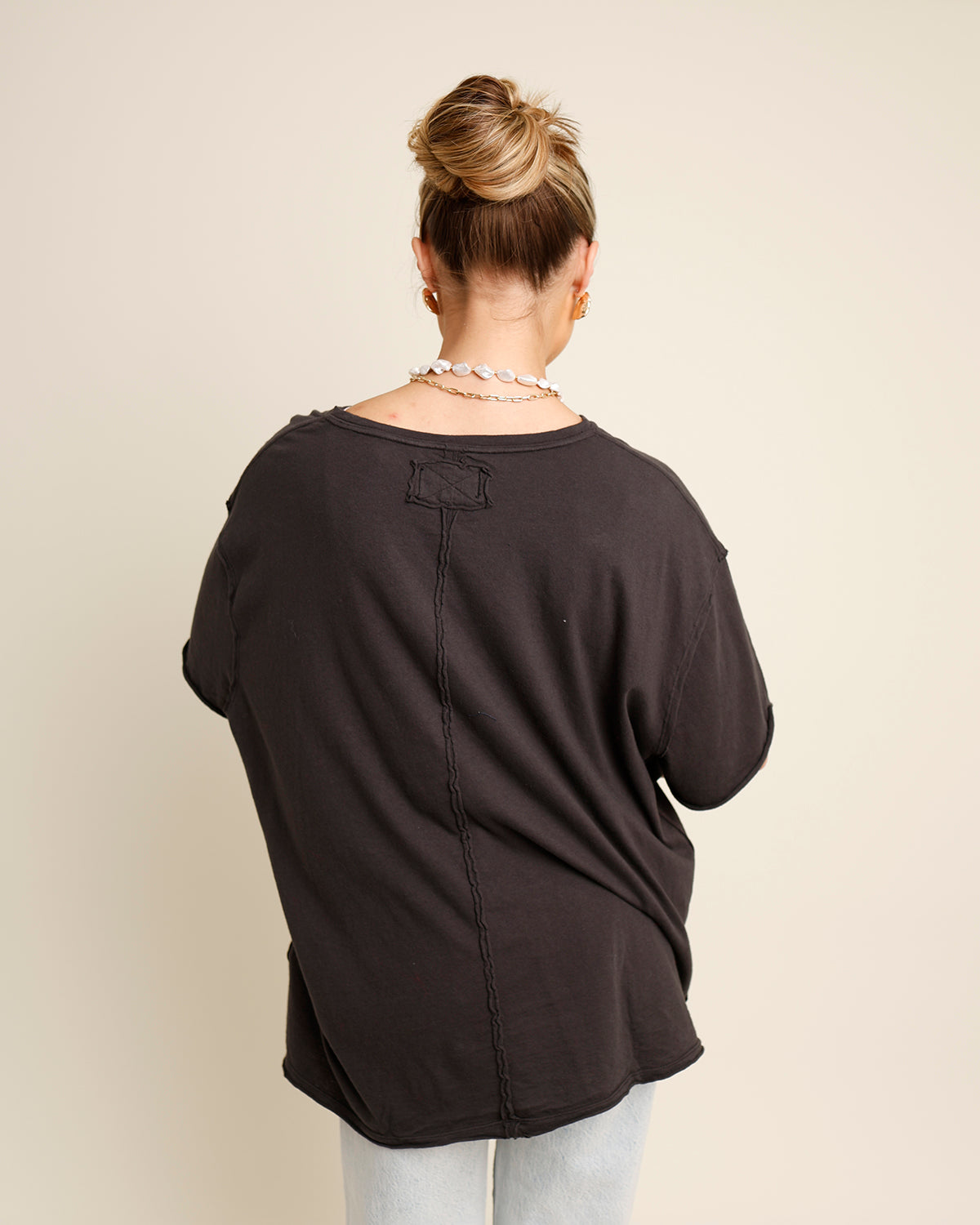 FREE PEOPLE NINA TEE X BLACK
