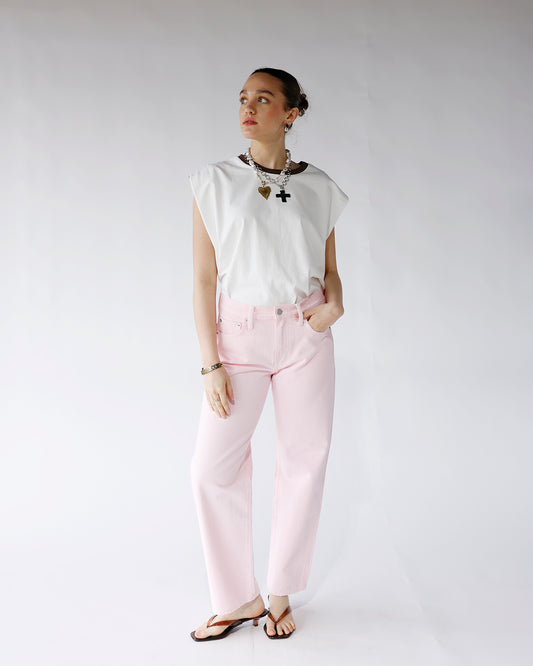 light pink denim straight bowed leg jeans light pink women's denim jeans pistola lexi mid rise bowed straight jean blush pink