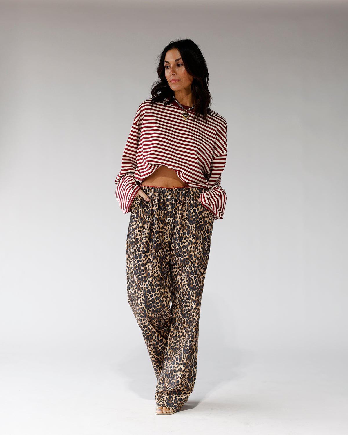 leopard pant comfy pant wide leg daytime pants day into evening outfit