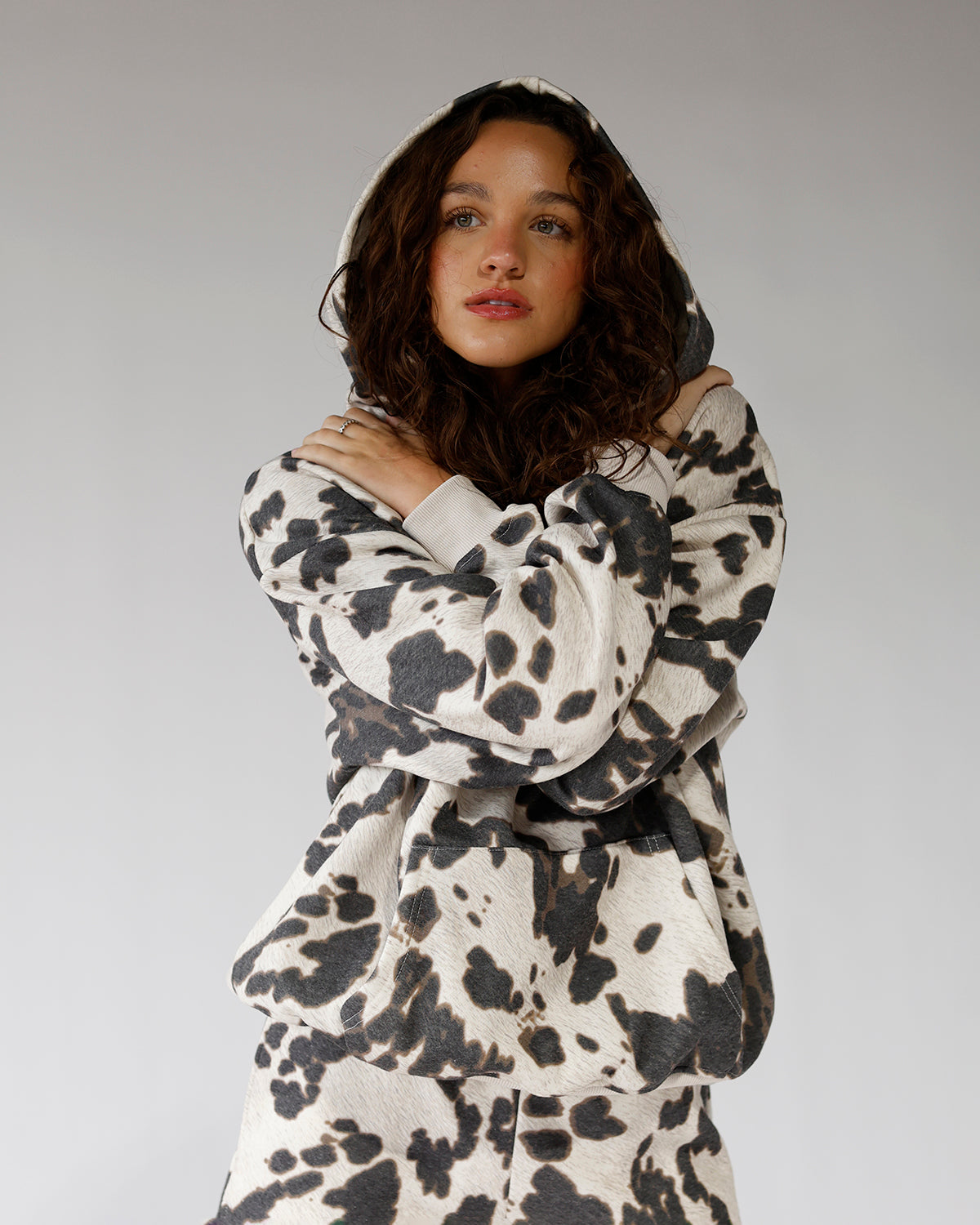 hoodies comfy hoodie cow print cozy outfit sunday weekend outfit loungewear lounge set
