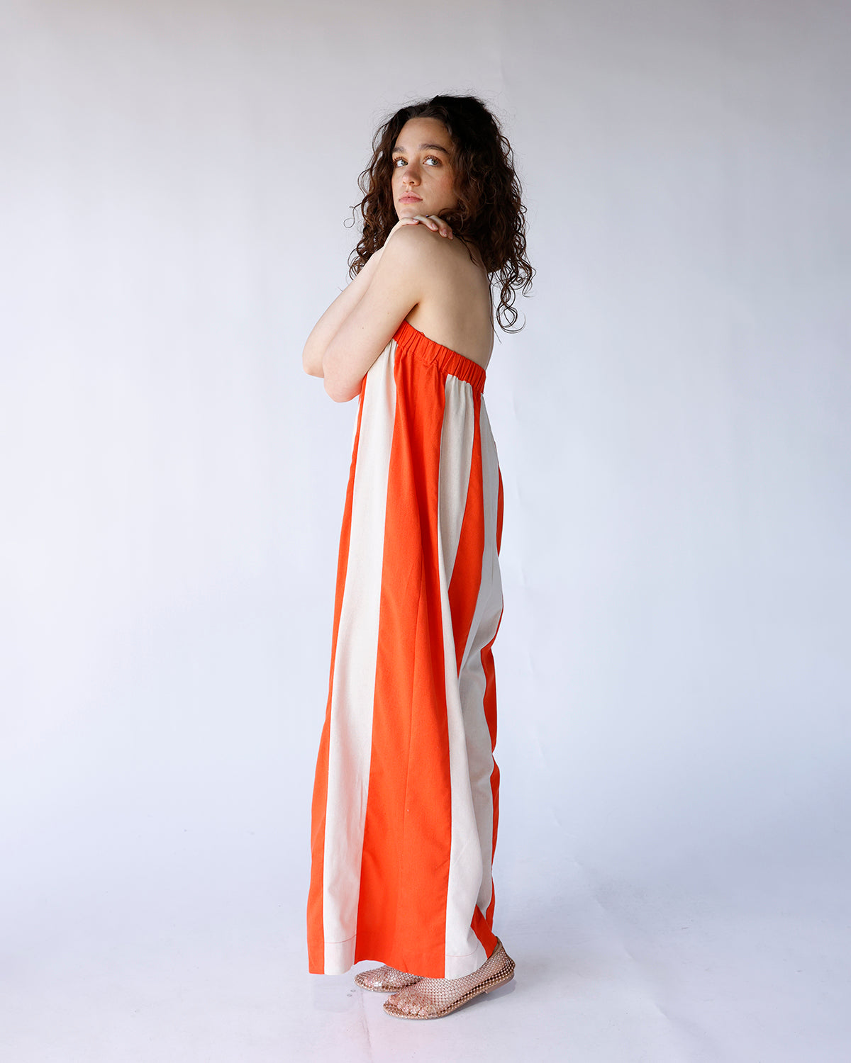SUNKISSED STRIPED STRAPLESS JUMPSUIT