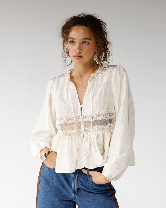 white beige holiday top lace top top for jeans fall outfit