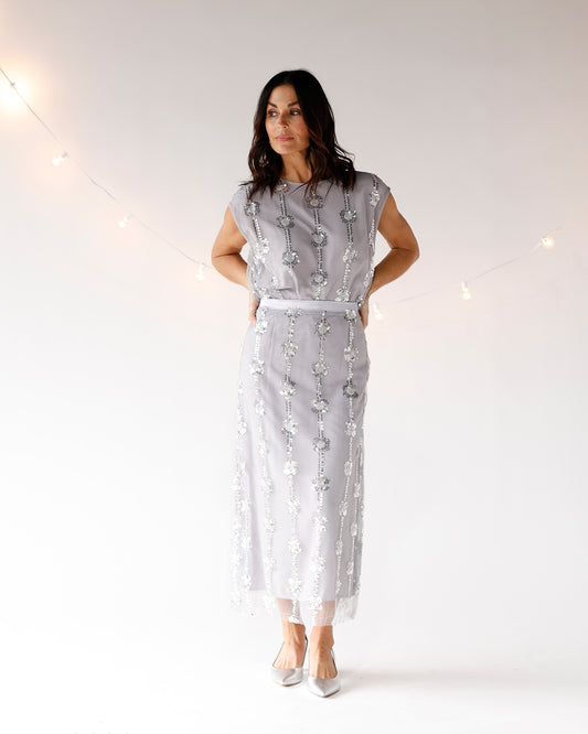 sequin skirt holiday outfit new years eve outfit mesh sheer sequin maxi skirt