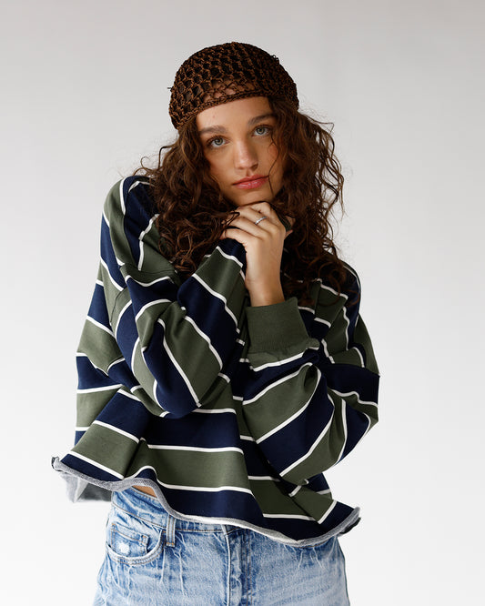 rugby polo long sleeve fall shirt stripped polo