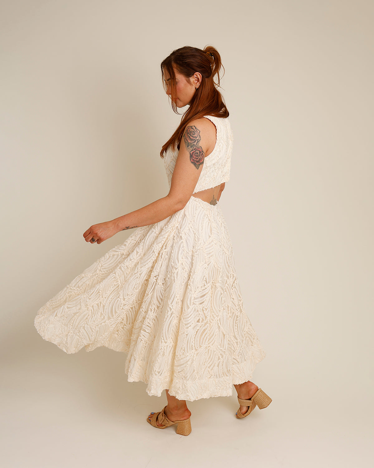 LILLEMOR 3D TEXTURED MIDI DRESS