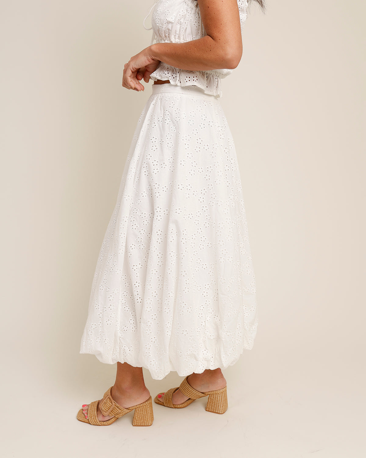 ASTR THE LABEL KISSEL EYELET MAXI SKIRT