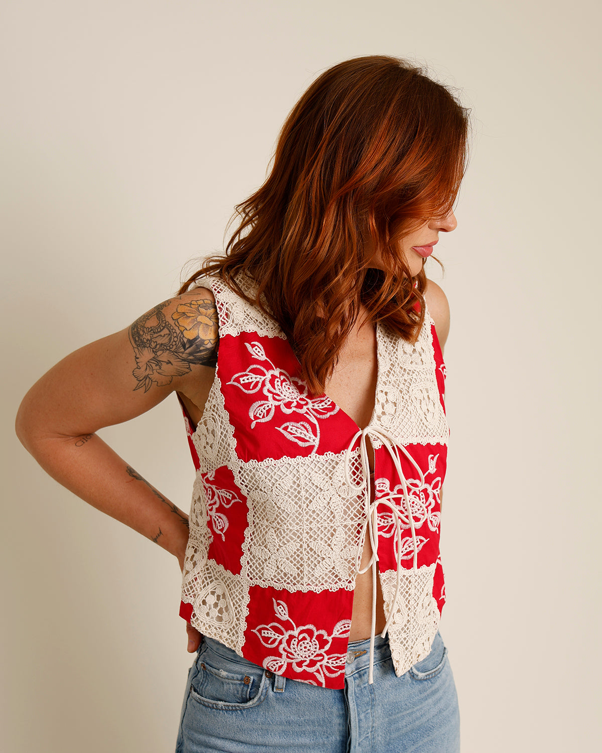 BLUSH HOUR TIE FRONT TOP