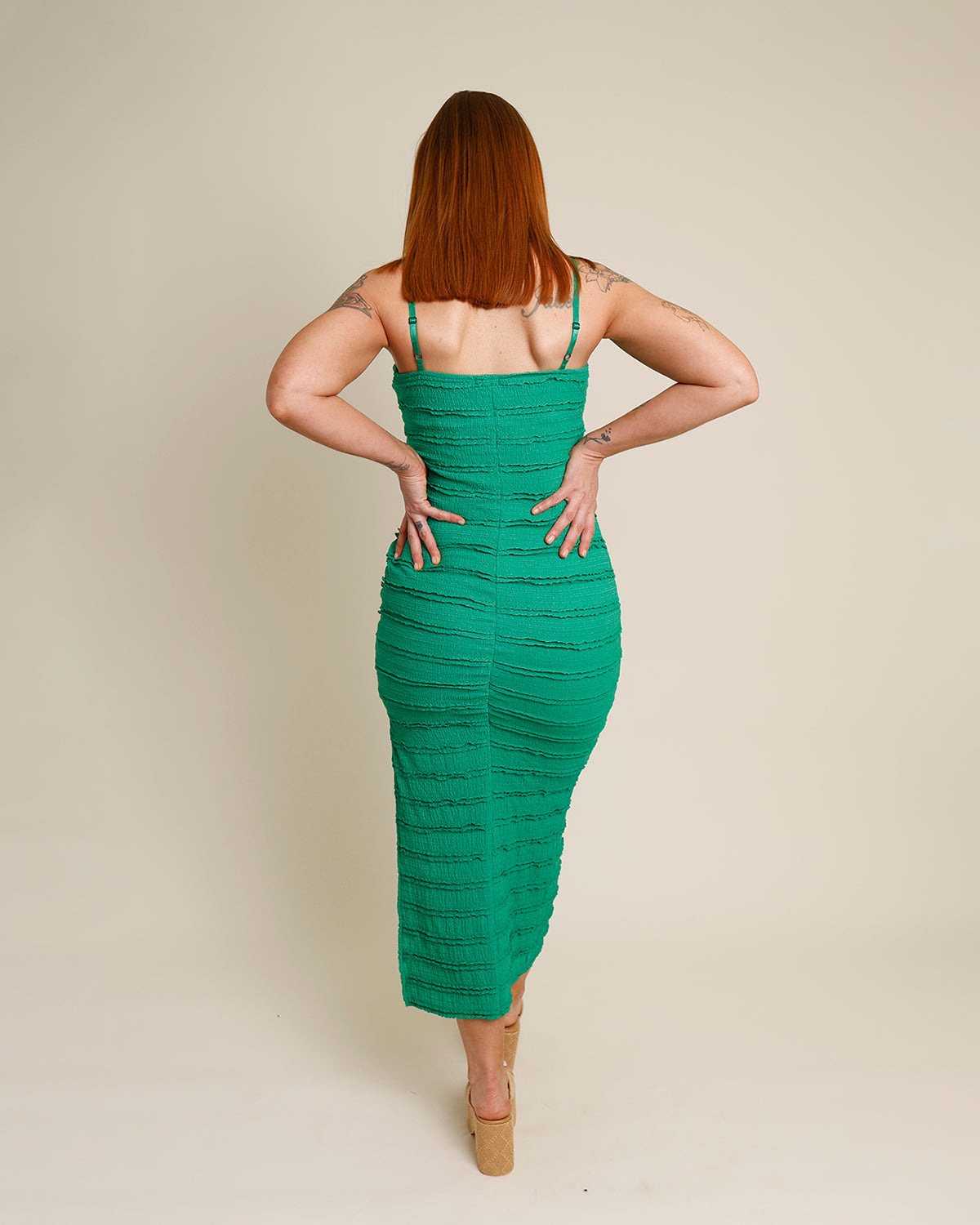 JUNIPER TEXTURED MIDI DRESS
