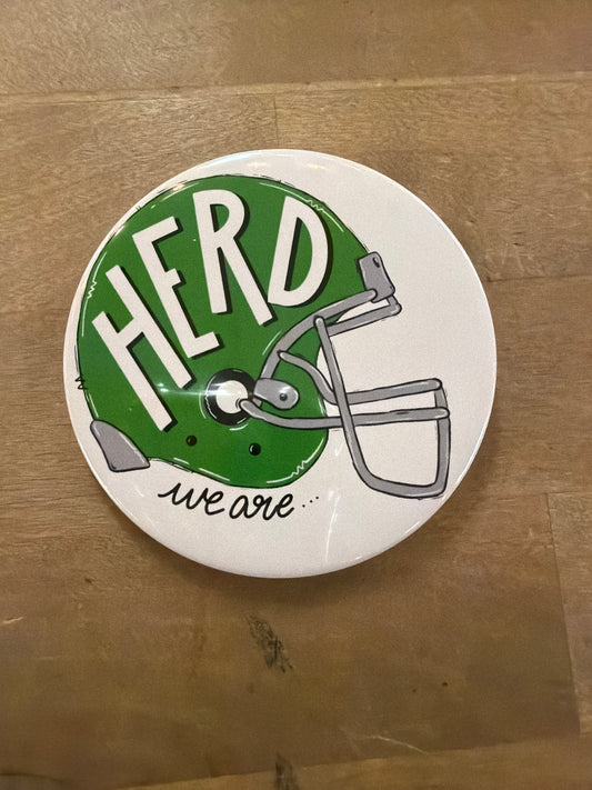 HERD FOOTBALL HELMET GAMEDAY BUTTON