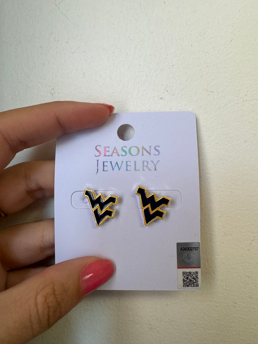 WEST VIRGINIA ENAMEL STUD EARRINGS