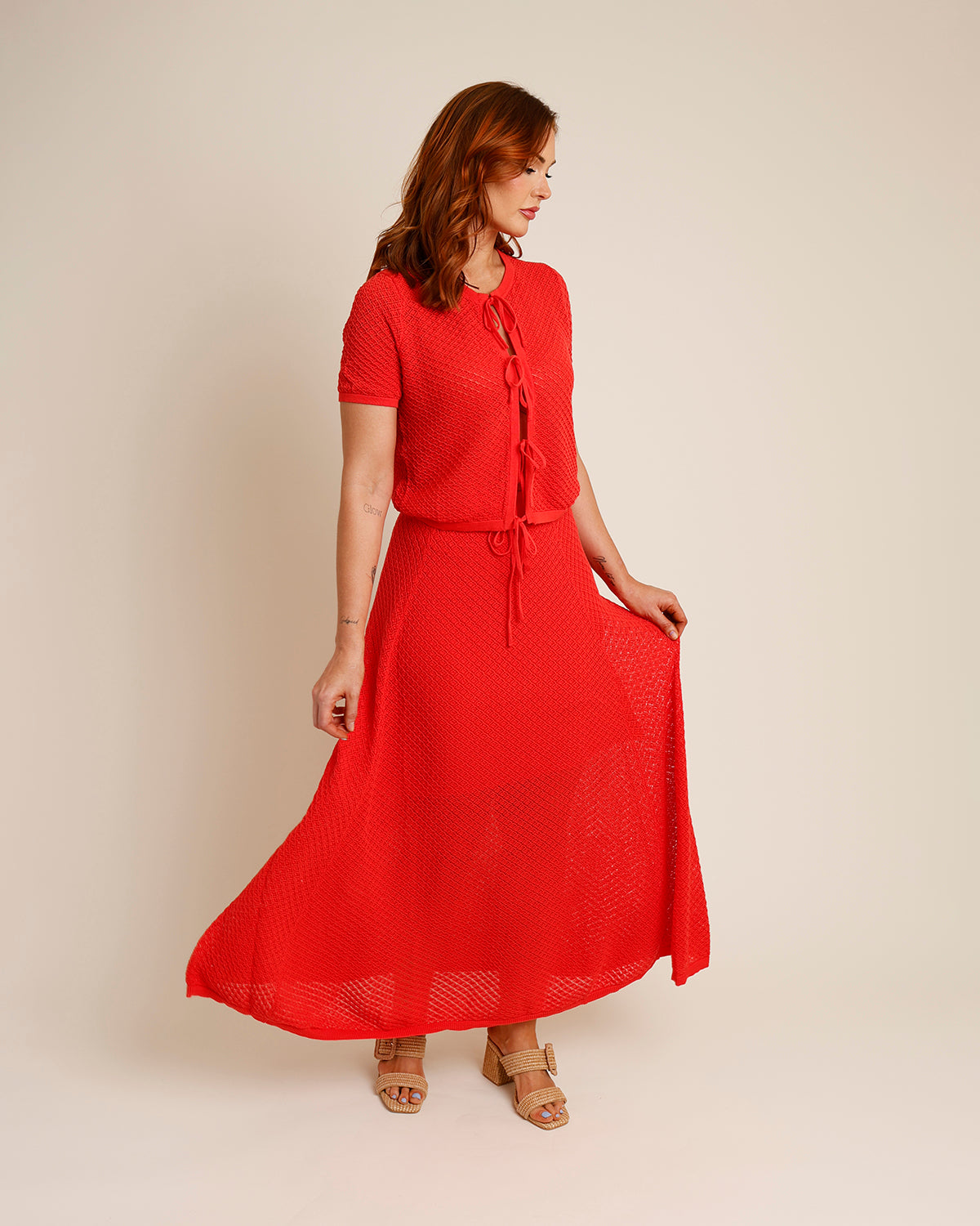 FRNCH AFFOUE MESH MAXI SKIRT