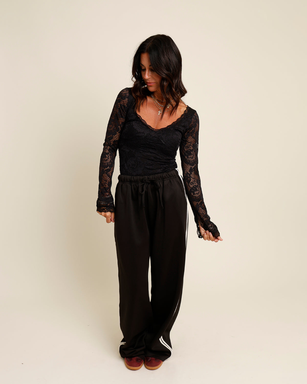 FREE PEOPLE PERFECTLY FINE BODYSUIT X BLACK