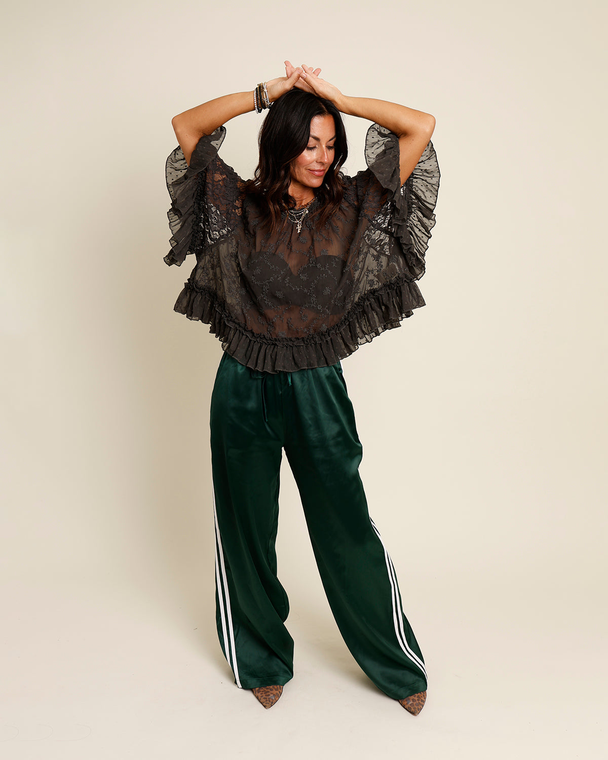FREE PEOPLE CARLY CAPE TOP X BITUMEN