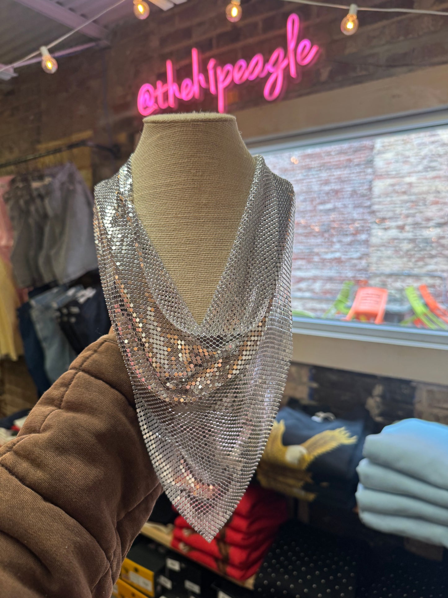 BANDANA SCARF CHAIN NECKLACE X SILVER