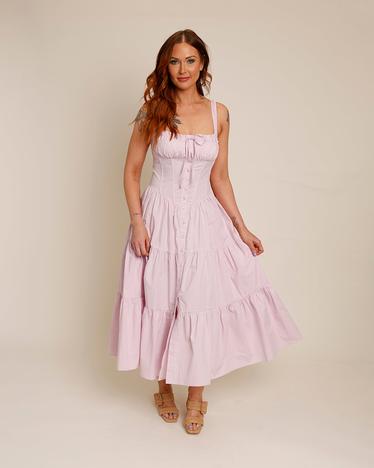 ASTR THE LABEL TEMPERANCE TIERED MILKMAID MAXI DRESS