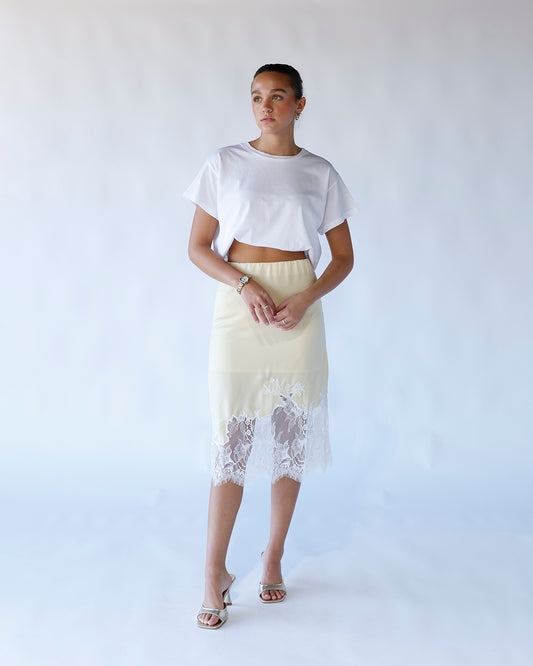 EVIE SLIP SKIRT X YELLOW