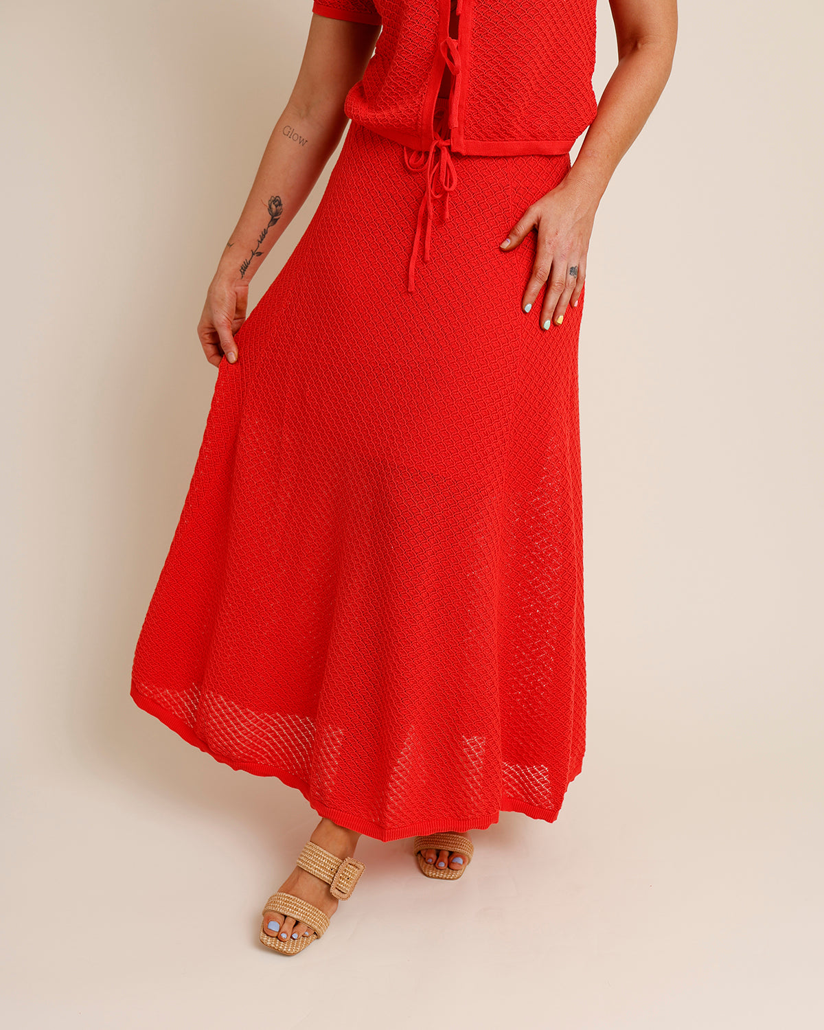 FRNCH AFFOUE MESH MAXI SKIRT