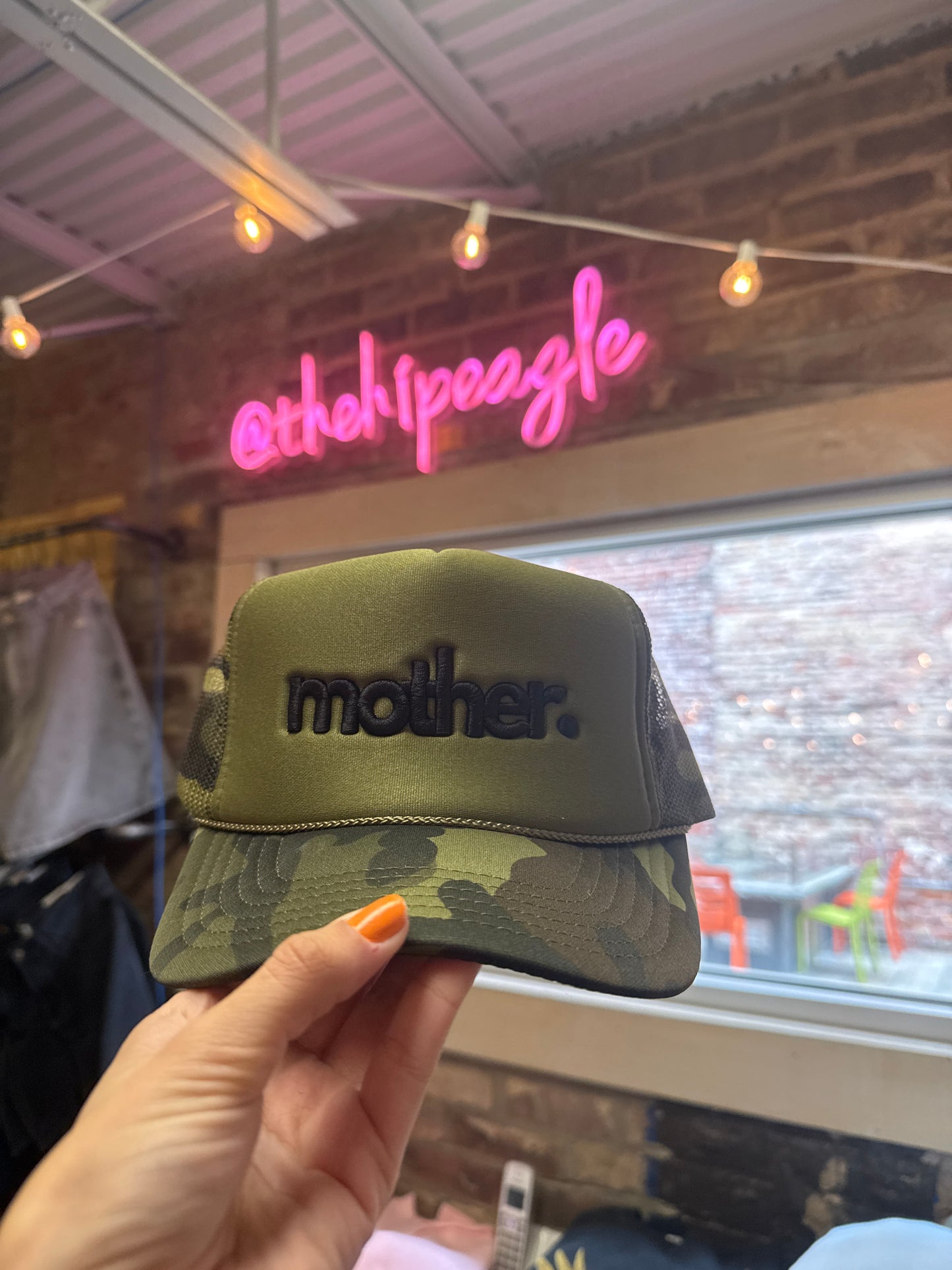 MOTHER. TRUCKER HAT X GREEN CAMO