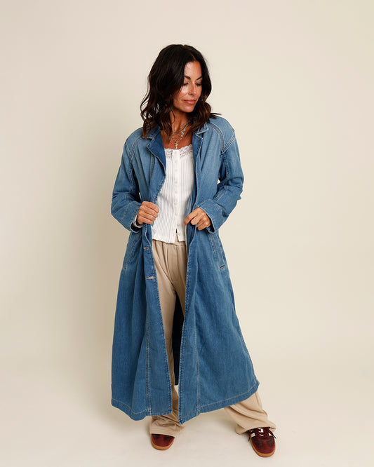 FREE PEOPLE MONIQUE INDIGO DUSTER