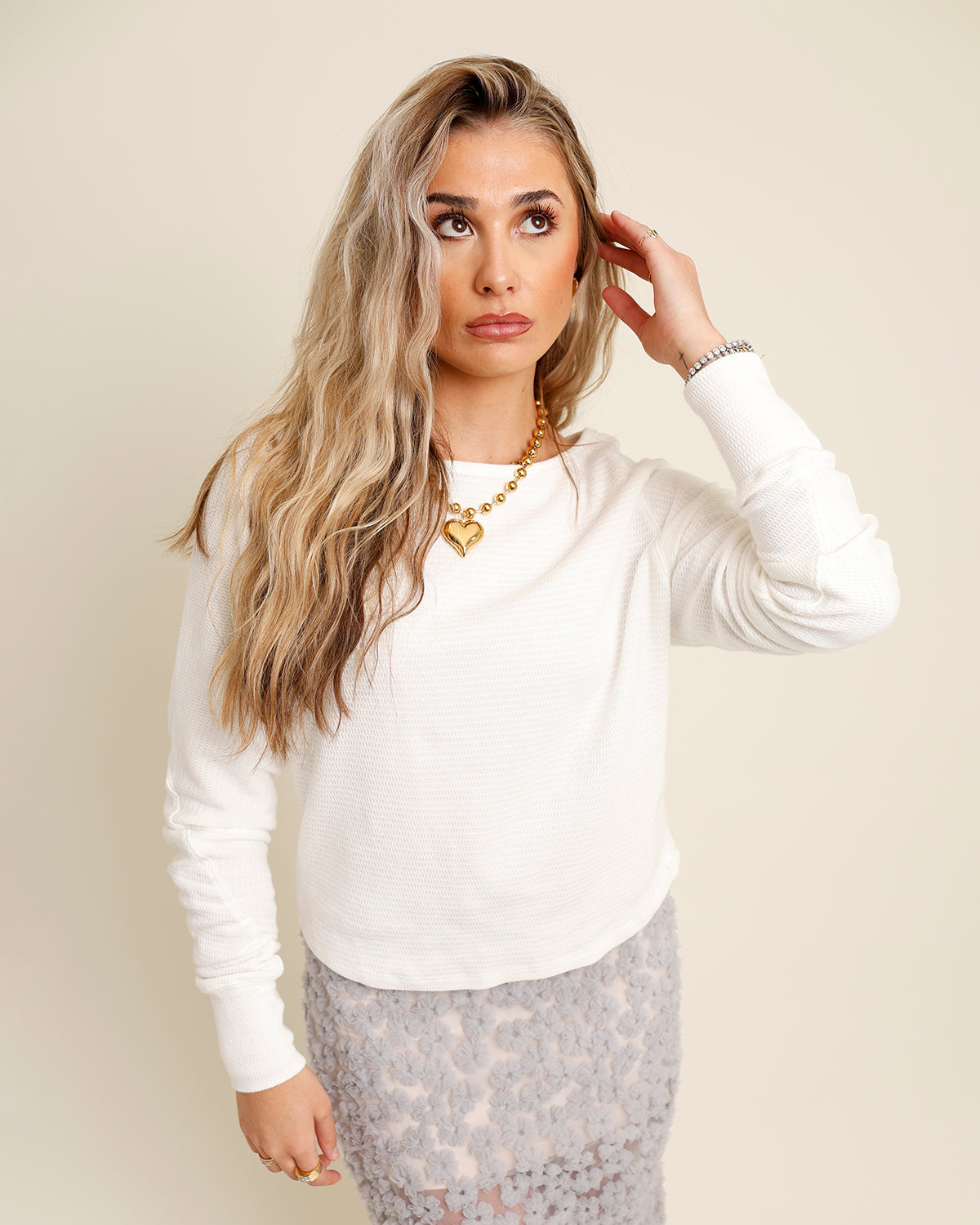 FREE PEOPLE JESS LONG SLEEVE X CLEAN IVORY