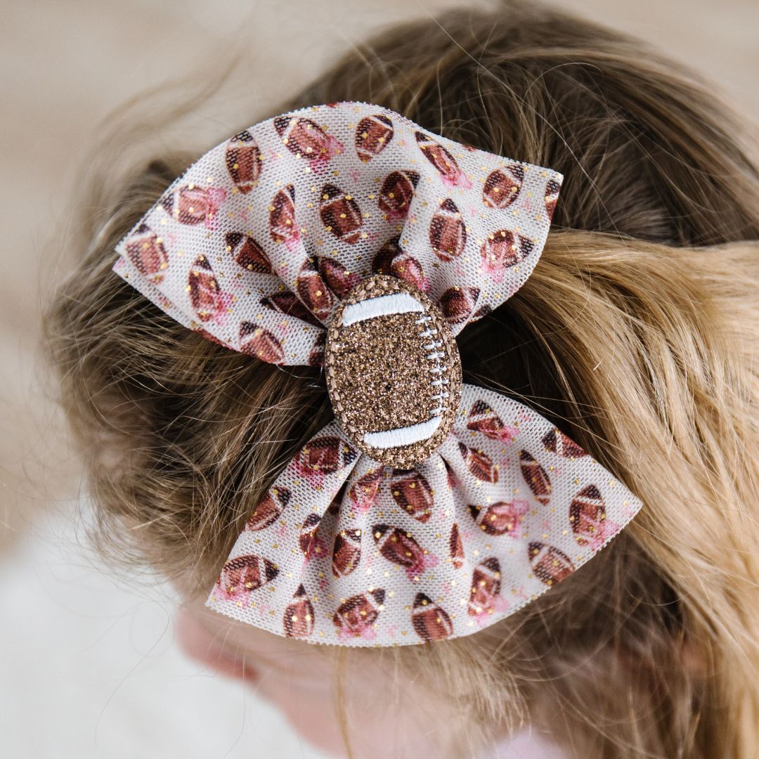 GAME DAY GLITZ TULLE BOW CLIP