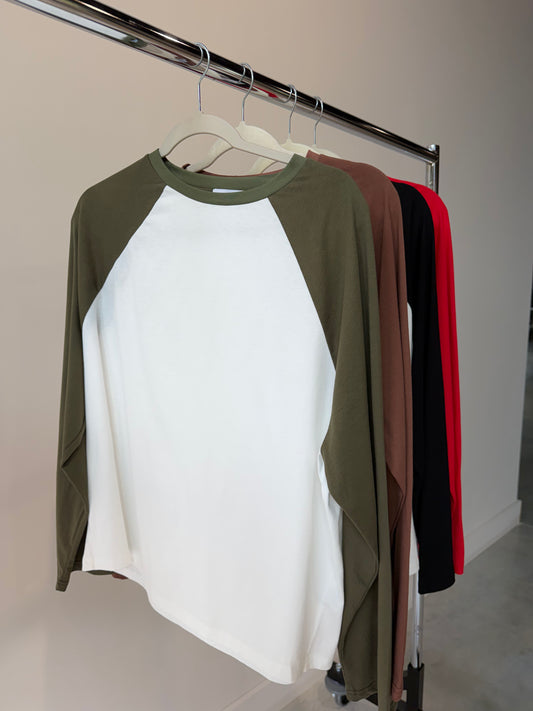 HIP COVETED RAGLAN TEE X OLIVE GREEN