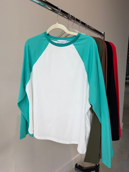 HIP COVETED RAGLAN TEE X TURQUOISE