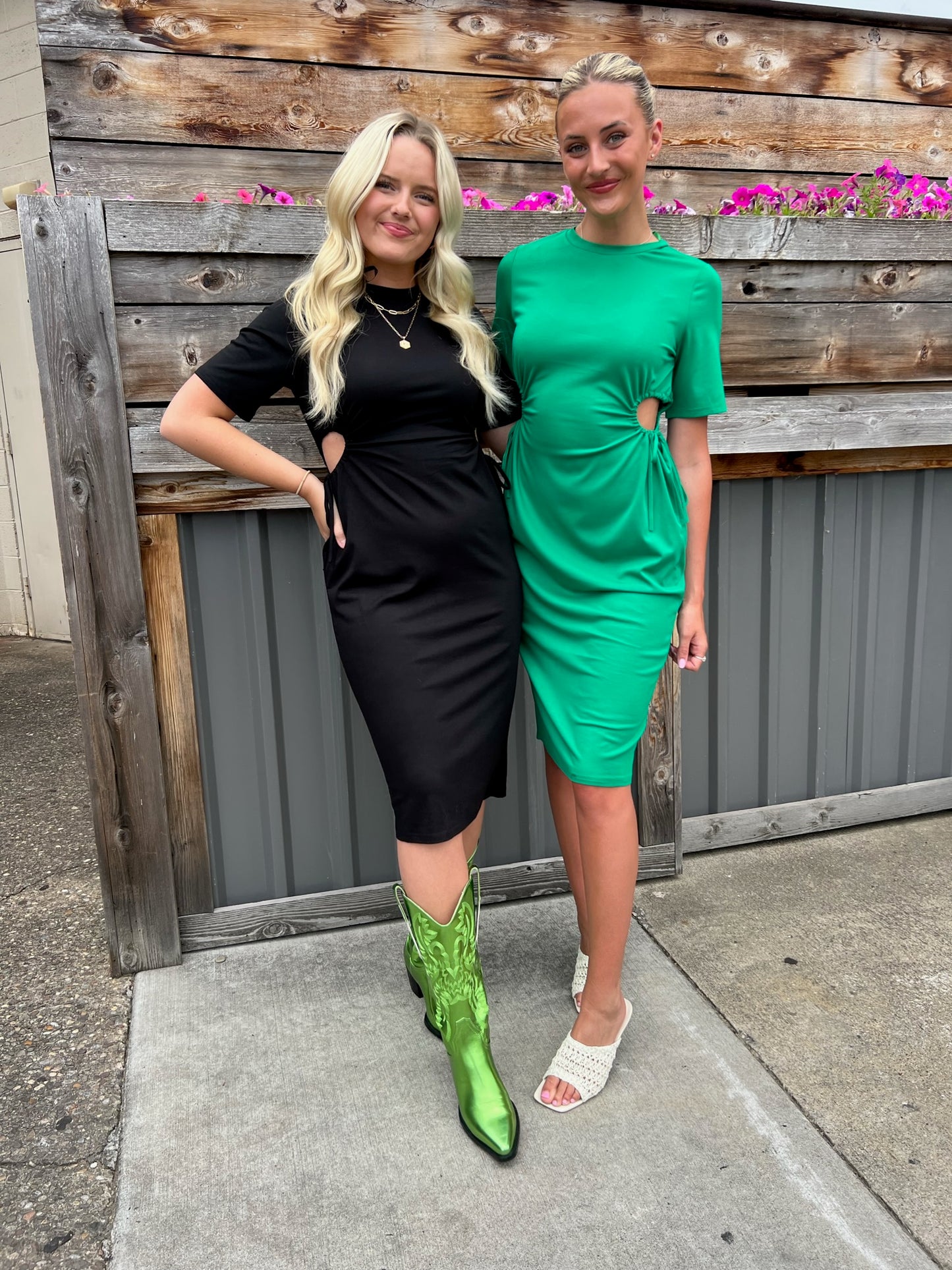 HERD PRESS BOX SOLID CUT OUT MIDI DRESS - THE HIP EAGLE BOUTIQUE