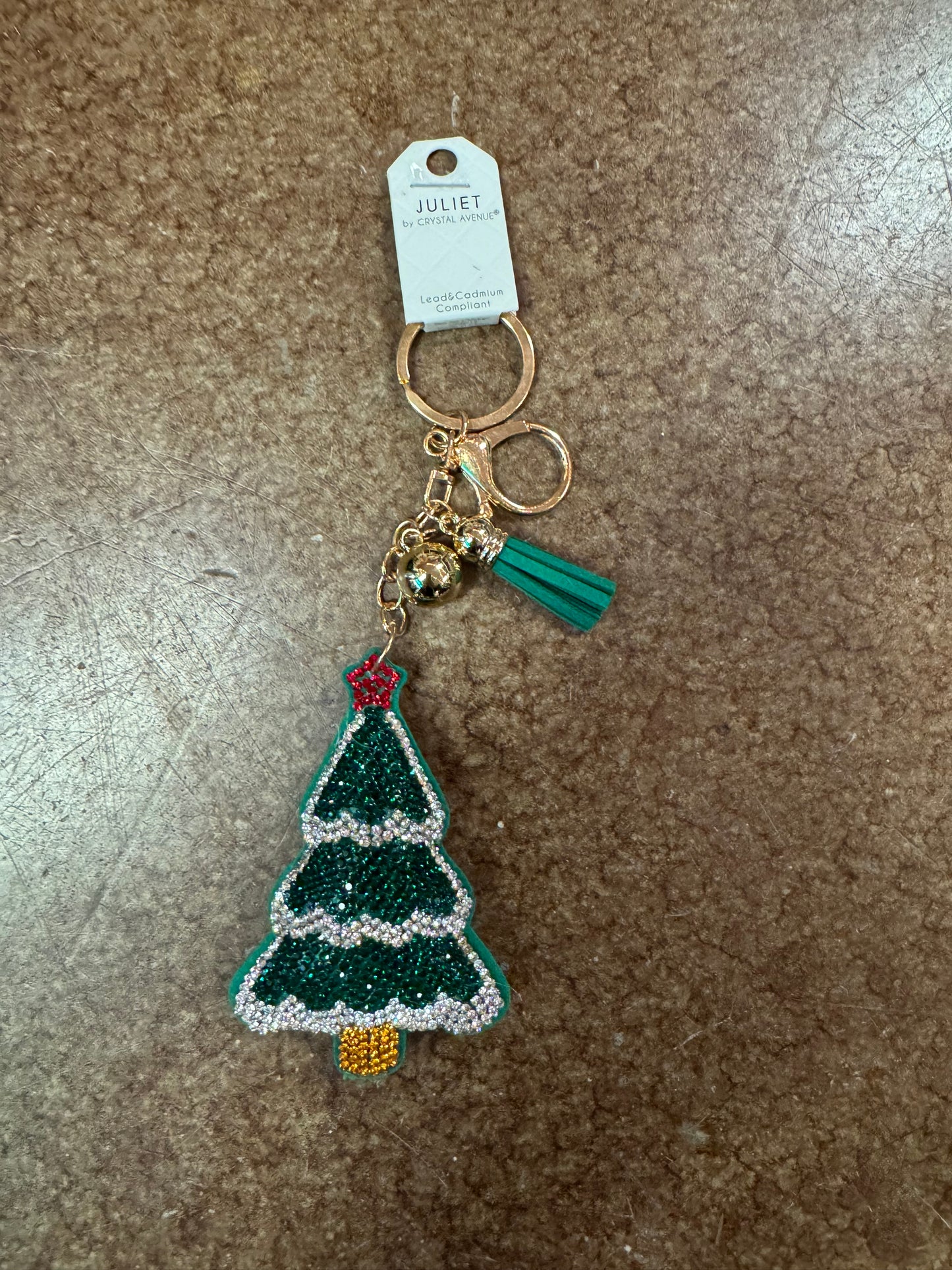 BEDAZZLED CHRISTMAS TREE BAG CHARM