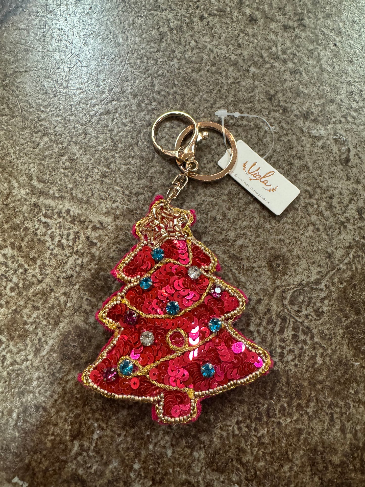 SEQUIN CHRISTMAS TREE BAG CHARM