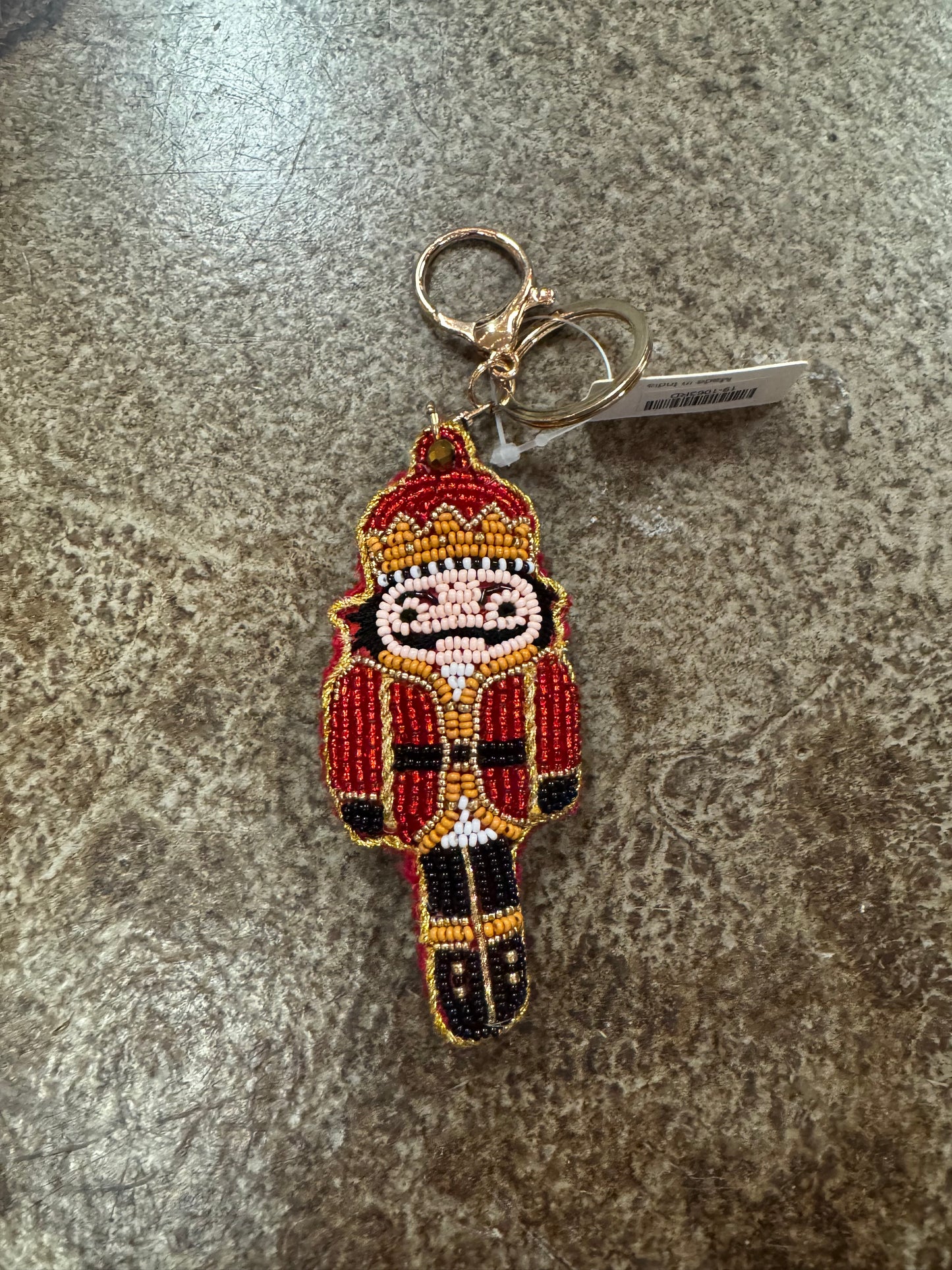 BEADED NUTCRACKER BAG CHARM