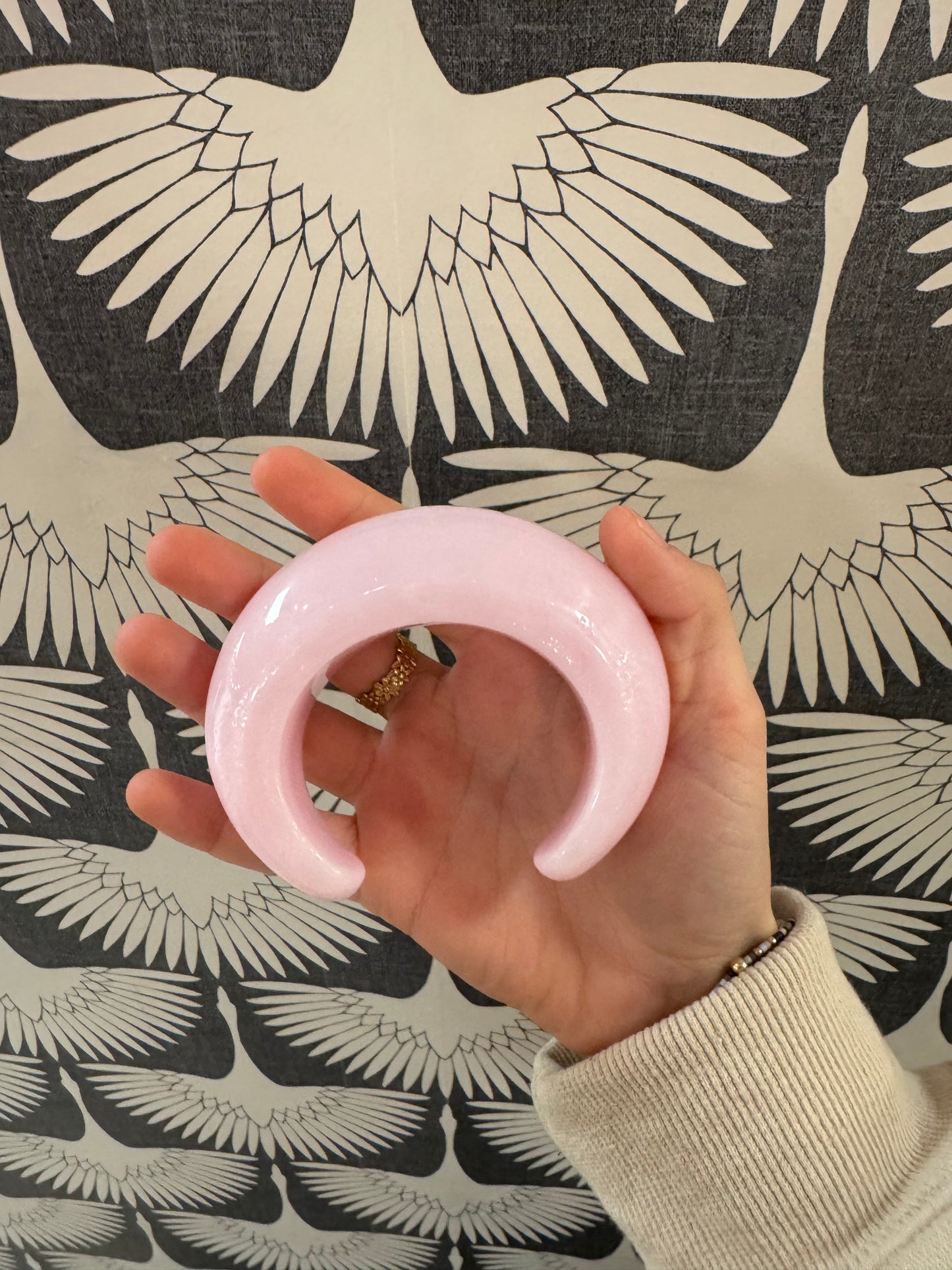 large light pink resin loose lucite cuff bangle cuff bracelet