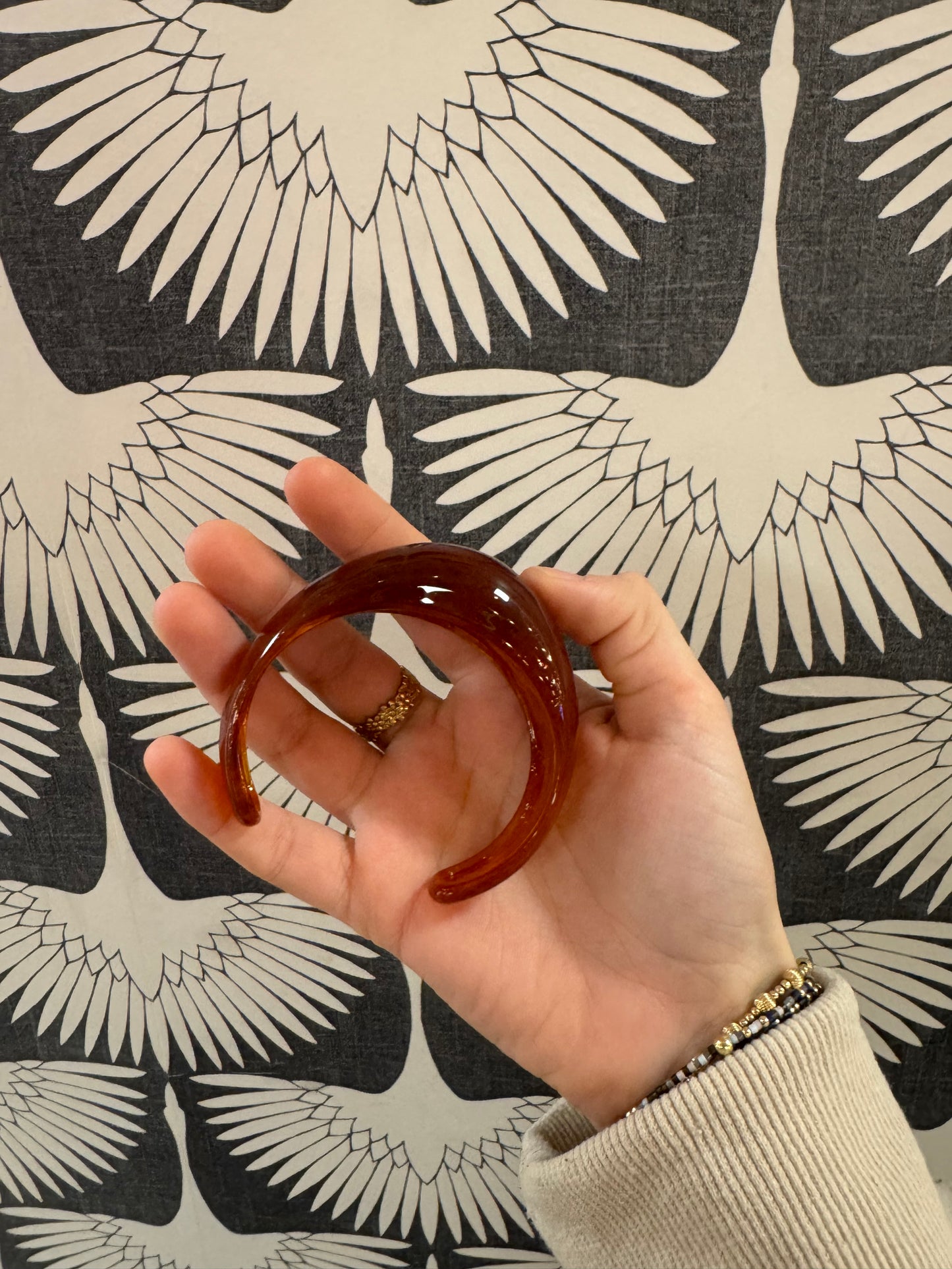 small brown resin loose lucite cuff bangle cuff bracelet