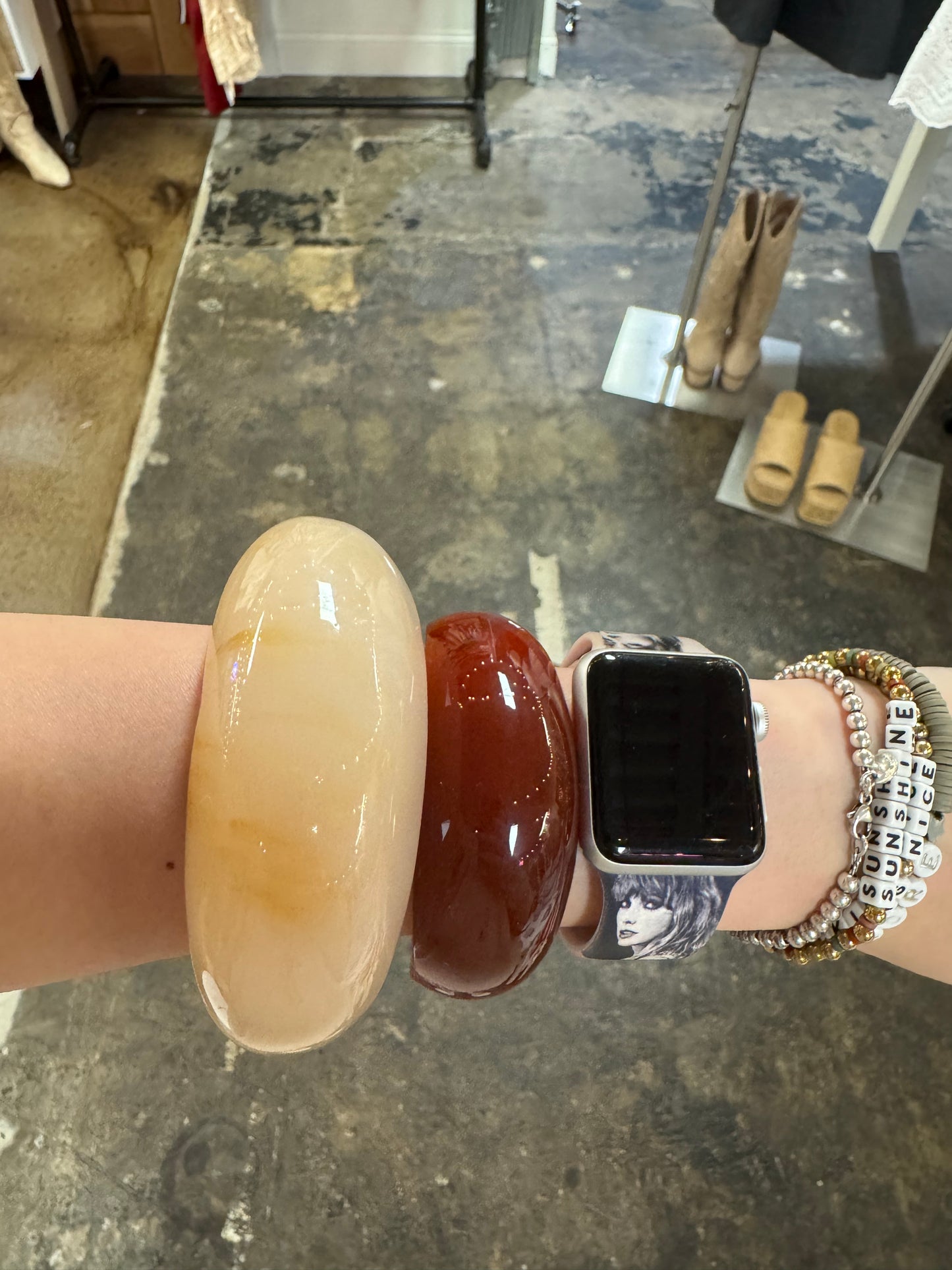large cream resin loose lucite cuff bangle cuff bracelet