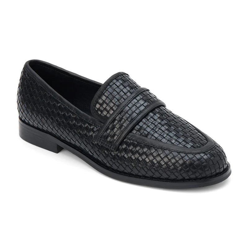 NED WOVEN LEATHER LOAFER X BLACK