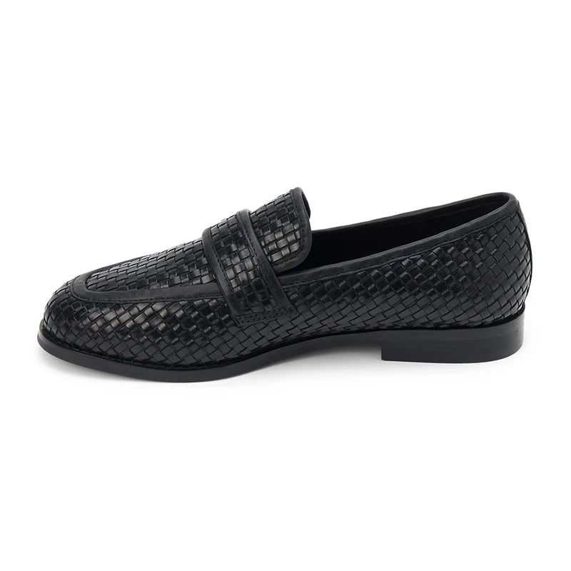 NED WOVEN LEATHER LOAFER X BLACK