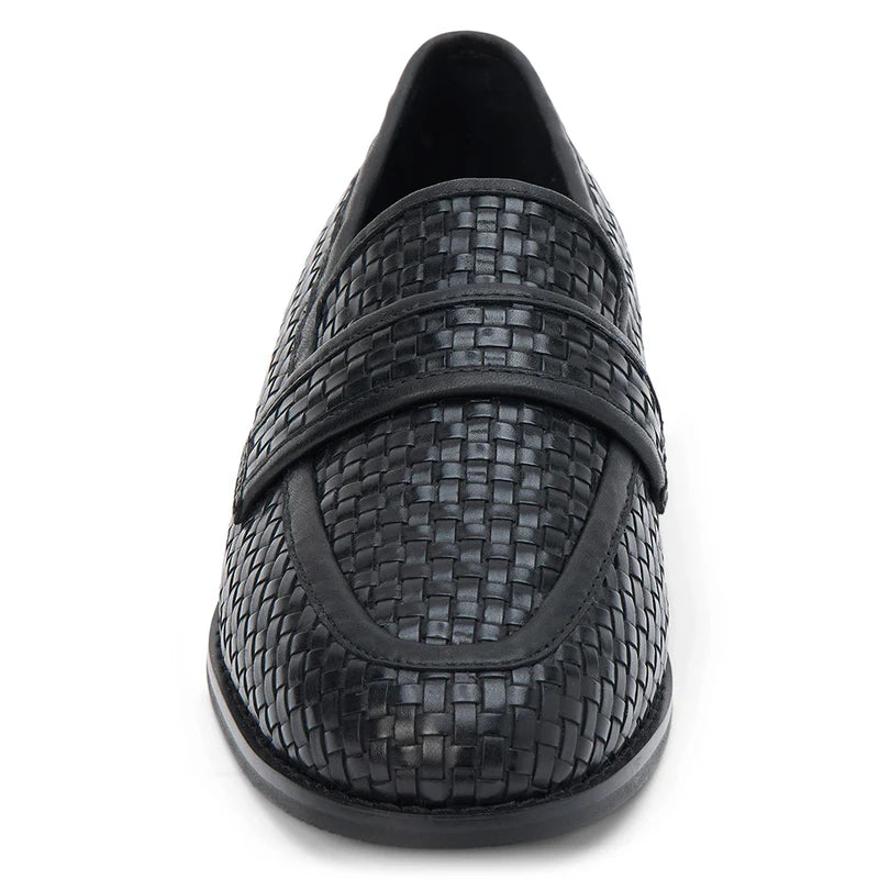 NED WOVEN LEATHER LOAFER X BLACK