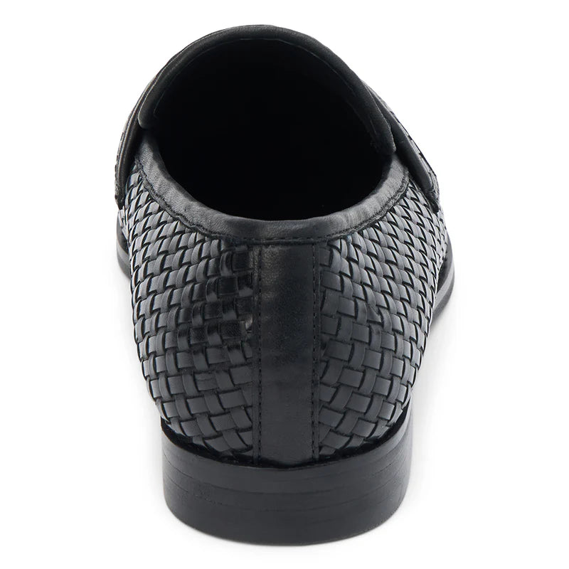 NED WOVEN LEATHER LOAFER X BLACK