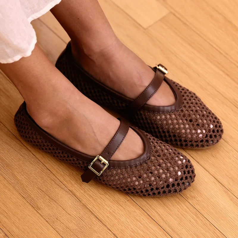 IT GIRL MESH BALLET FLAT X CHOCOLATE