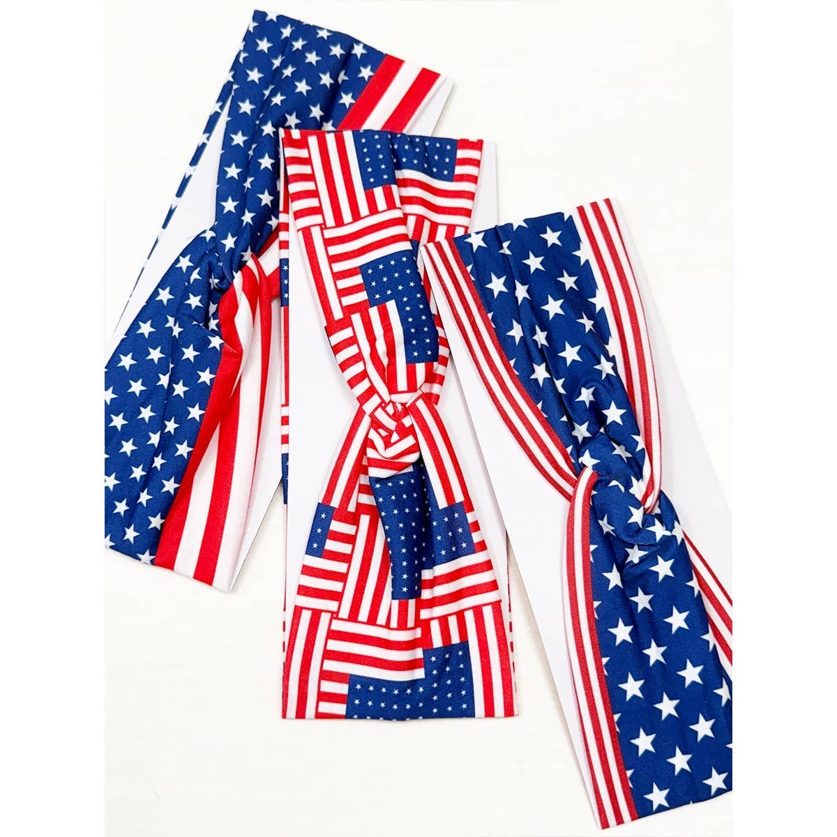 RED, WHITE AND BLUE TWISTED HEAD WRAP