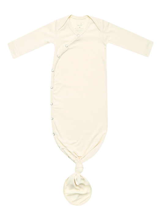 COPPER PEARL NEWBORN KNOTTED GOWN IN CRU