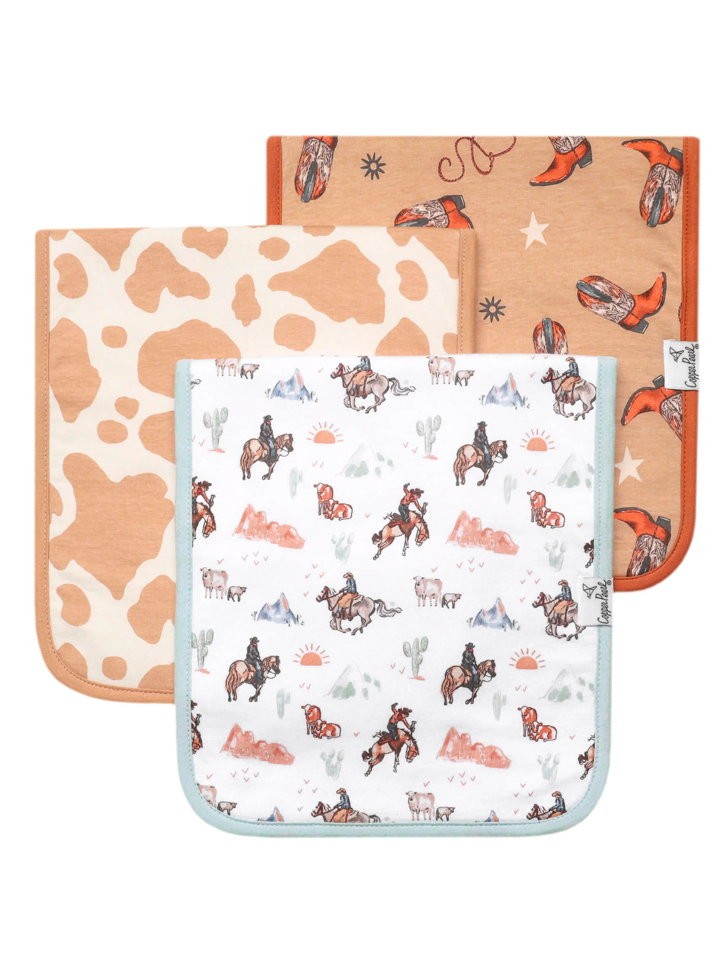 COPPER PEARL BURP CLOTH SET IN BOONE