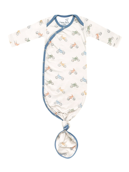 COPPER PEARL NEWBORN KNOTTED GOWN IN RYDER