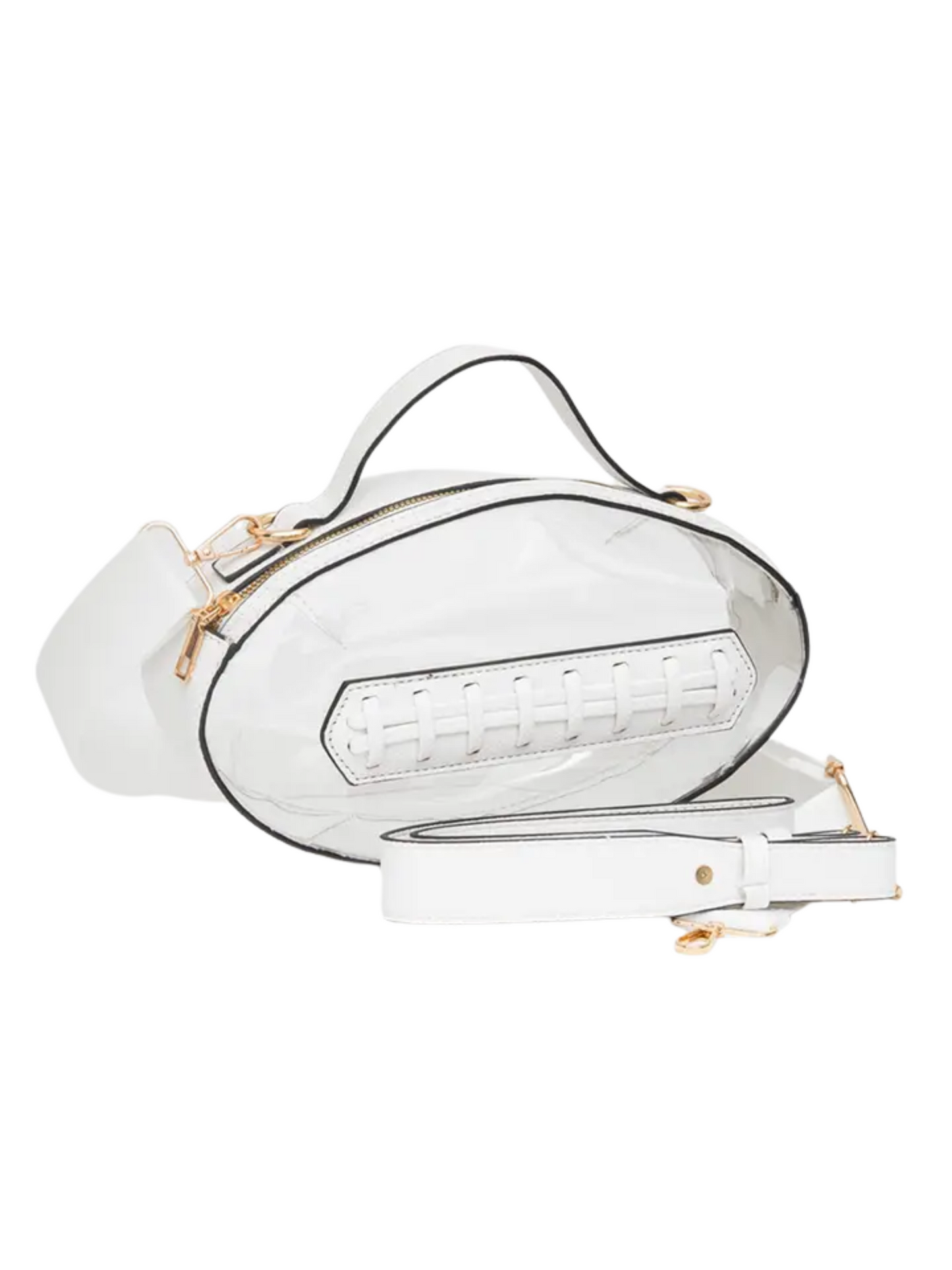 SIDELINE STYLE FOOTBALL SHAPED CLEAR PURSE