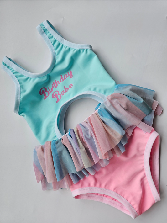 BIRTHDAY BABE ONE PIECE SWIMSUIT