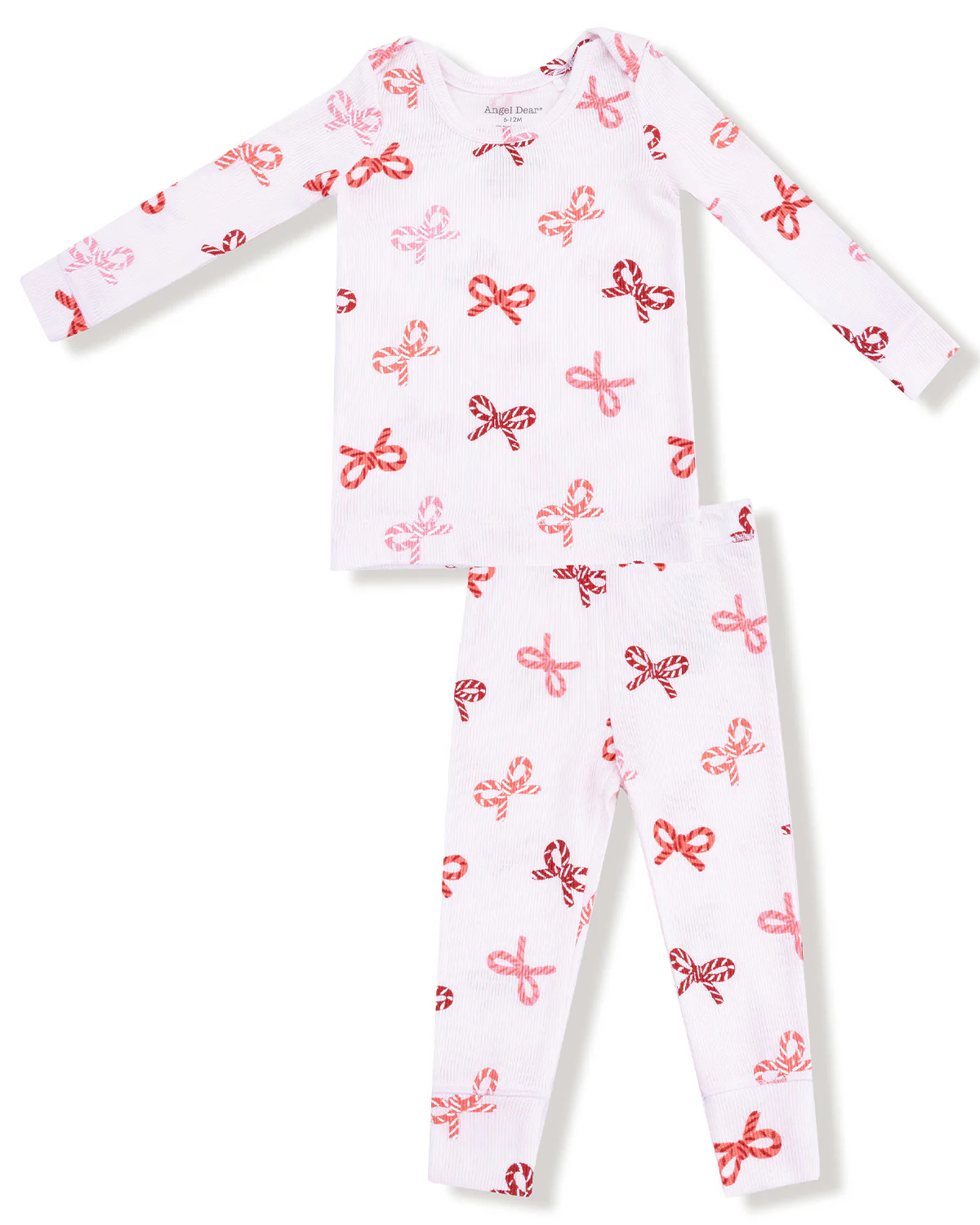 LONG SLEEVE LOUNGEWEAR SET X CANDY CANE BOWS