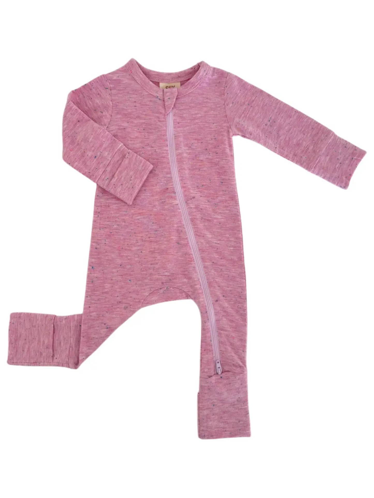 2-WAY ZIP ROMPER X PINK SPECKLE